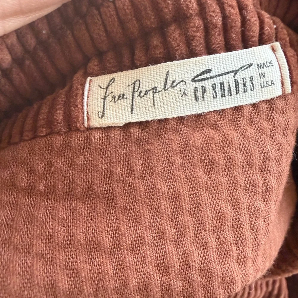 CP Shades X Free People Rust Corduroy Button up‎ cropped